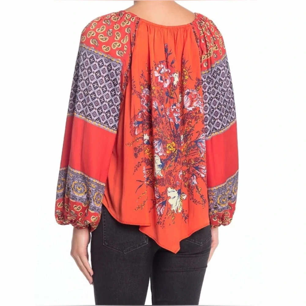 Free People Positano Printed Blouse